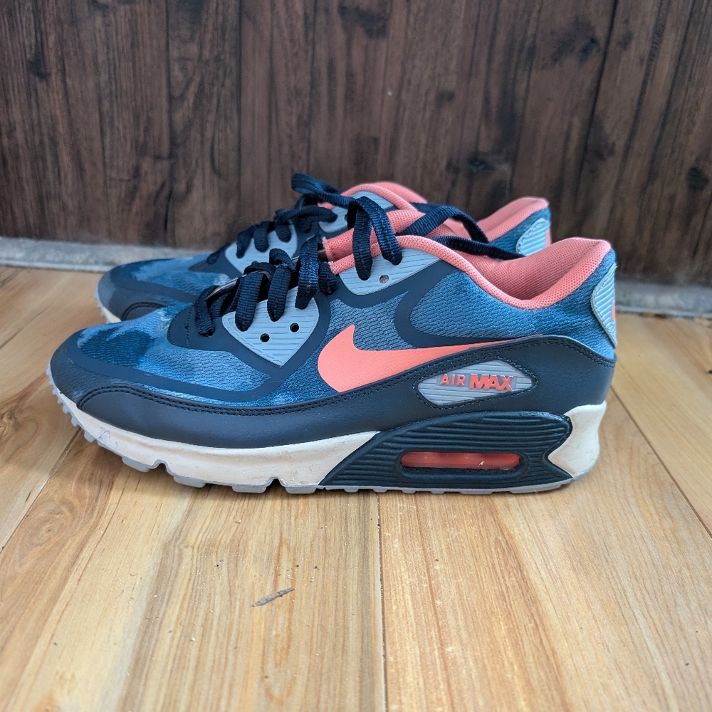 Nike Air Max 90 camo Blue Pink Sneakers Women's 7.5